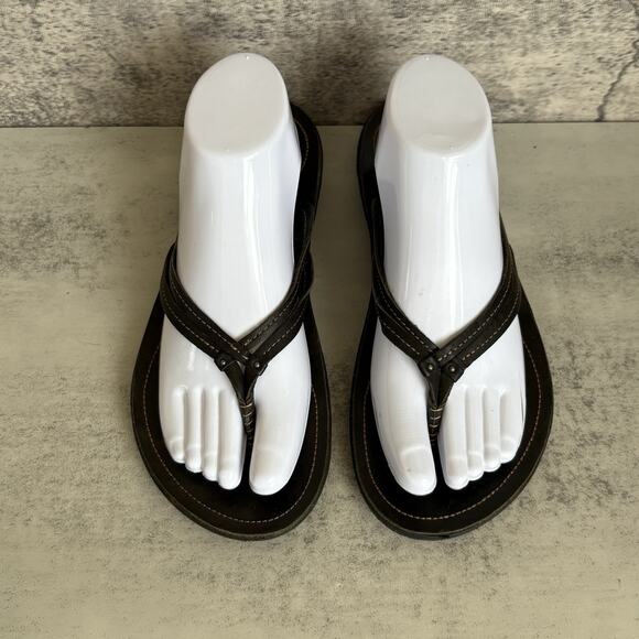 OluKai U’i Black Women’s Flip Flops Thong Sandals Size 9 - Picture 3 of 7